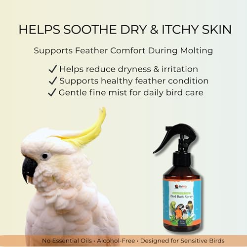 BioPetix Bird Bath Spray for Parrots & All Birds – Helps Soothe Dry, Itchy Skin & Support Healthy Feathers – Herbal Eucalyptus & Thyme Formula, No Essential Oils – 8 Fl Oz Bird Mist - Image 4
