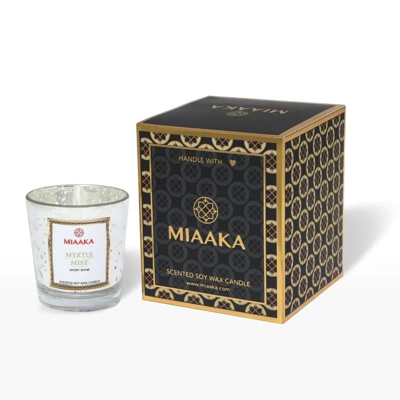 MIAAKA MIAAKA Short Shine Jar Hand Poured Scented Candle Myrtle Mist Fragrance 140gm - Image 1