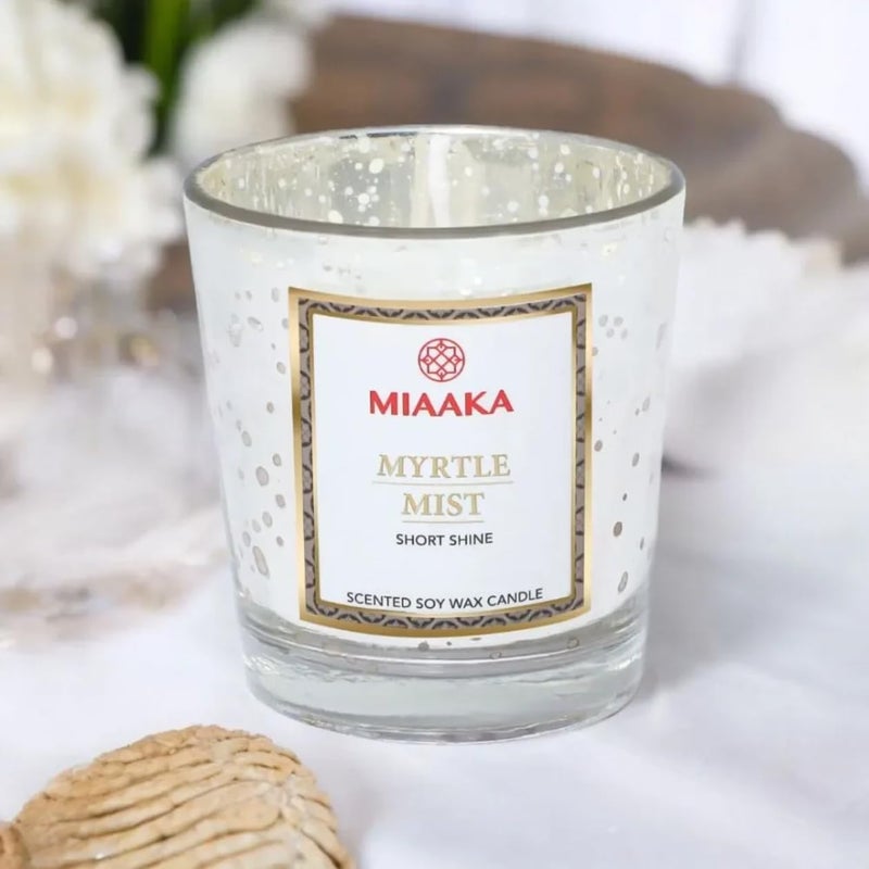MIAAKA MIAAKA Short Shine Jar Hand Poured Scented Candle Myrtle Mist Fragrance 140gm - Image 3