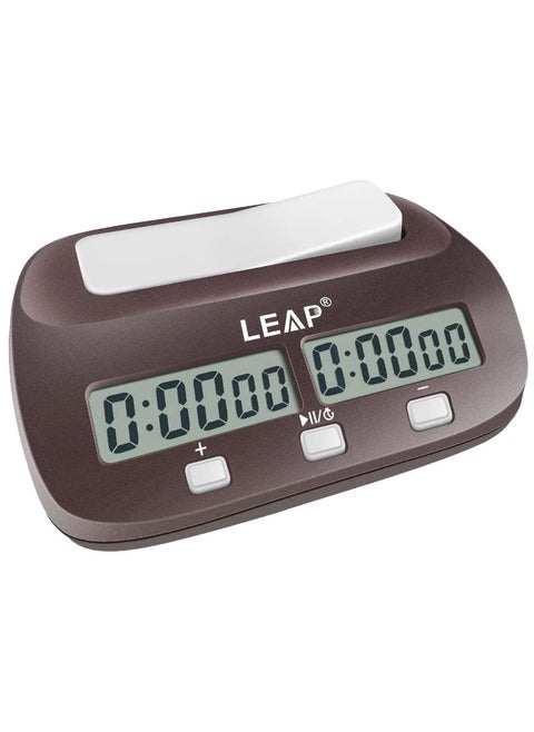 LEAP Chess Clock Digital Chess Timer Professional for Board Games Timer with Alarm Function Official Store Brownish Red