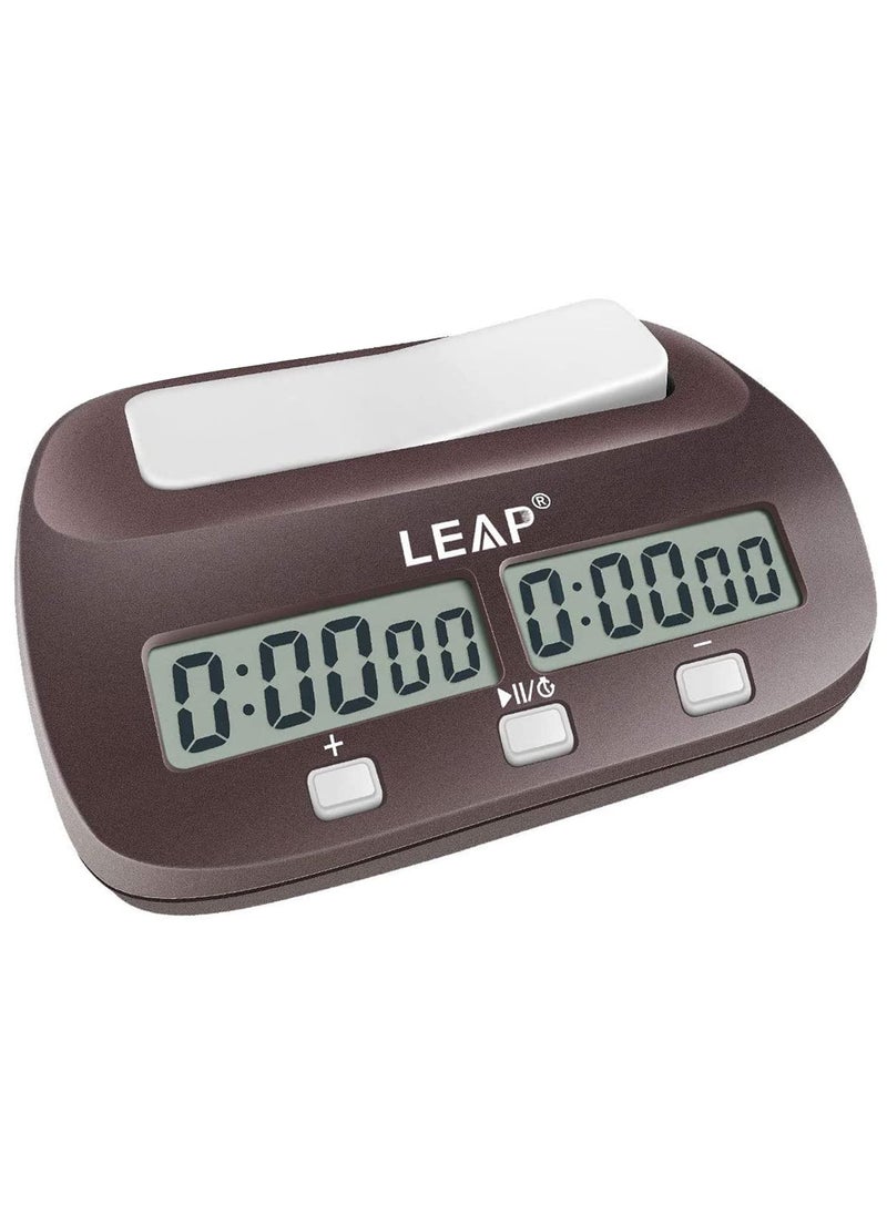 LEAP LEAP Chess Clock Digital Chess Timer Professional for Board Games Timer with Alarm Function Official Store Brownish Red 