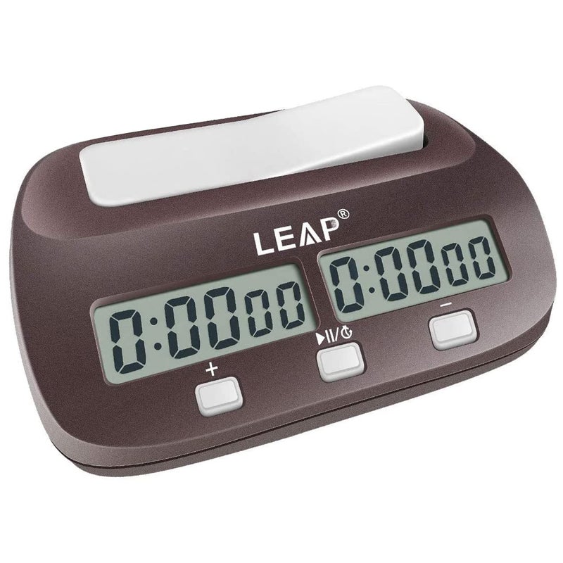 LEAP Chess Clock Digital Chess Timer Professional for Board Games Timer with Alarm Function Official Store Brownish Red - Image 2