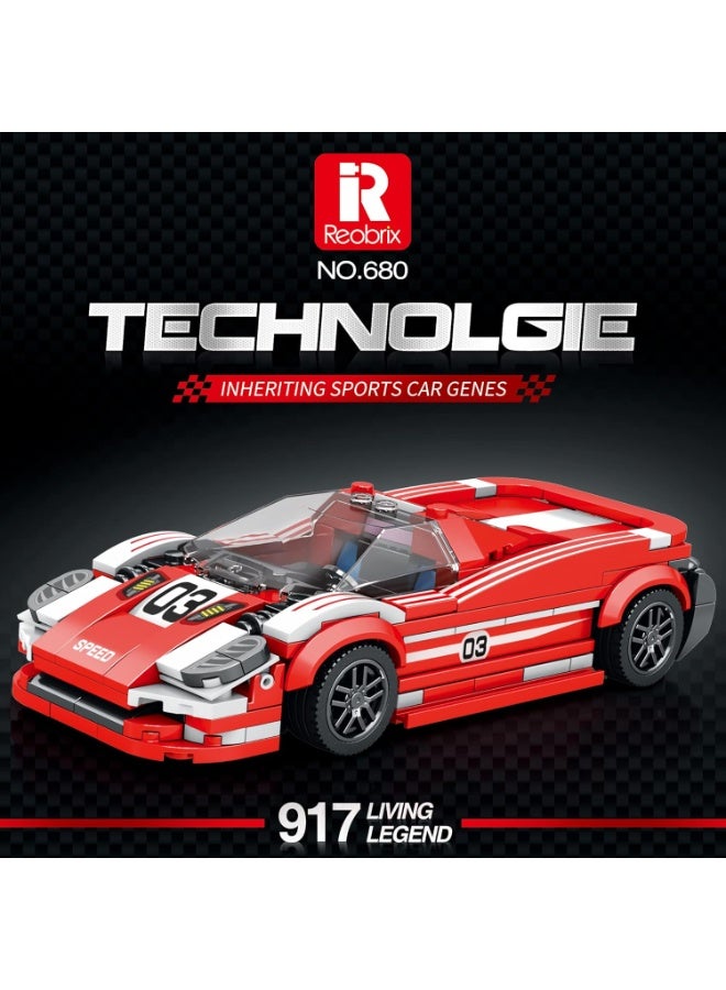 Technik 680 Toy Car Building Kit, Clamping Blocks, Kit for Model Car, Racing Car, Super Sports Car for Children and Adults, 2023 Collecti, Compatible with Lego (355 Pieces) - Image 5