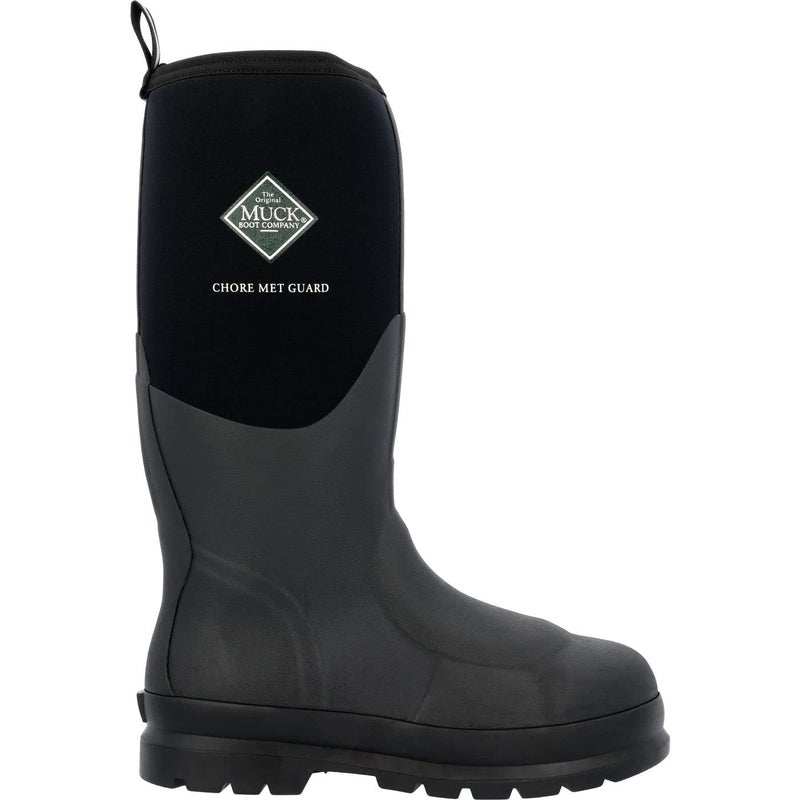 Muck Chore Classic Tall Steel Toe Mens Rubber Work Boots with Metatarsal Guard Black 12 M US