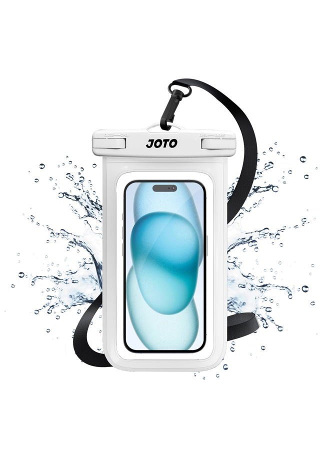 JOTO Universal Waterproof Phone Pouch Cellphone Dry Bag Case for iPhone 17 16 15 14 13 12 11 Pro Max Air Mini Plus Xs XR X 8 7 6S, Galaxy S23 S22 S21 Plus Note, Pixel up to 7" -White - Image 1