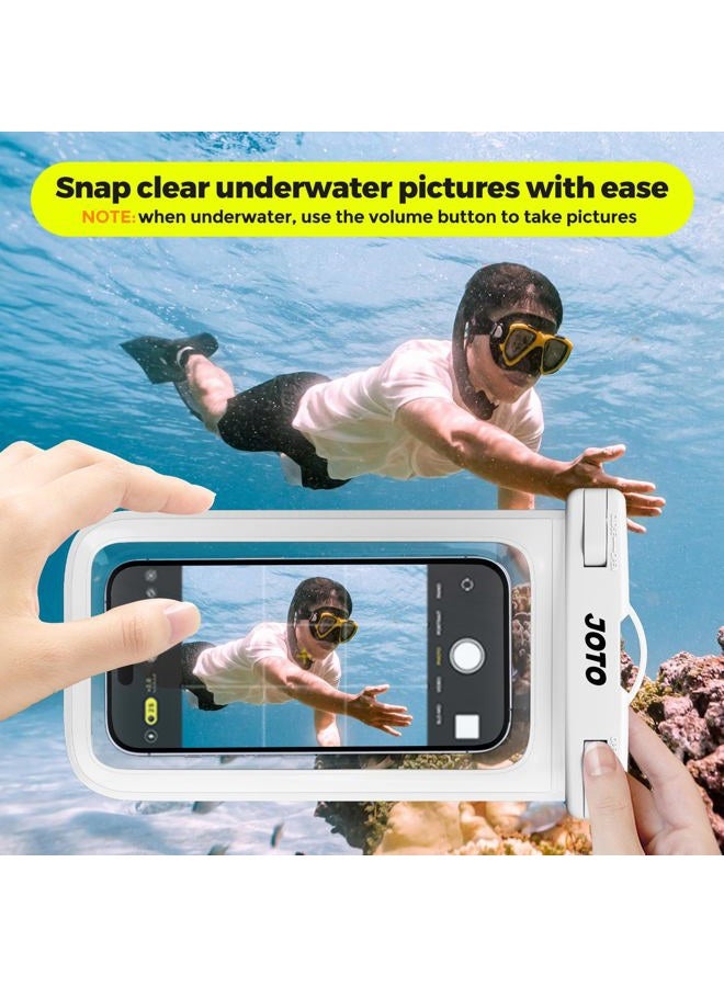 JOTO Universal Waterproof Phone Pouch Cellphone Dry Bag Case for iPhone 17 16 15 14 13 12 11 Pro Max Air Mini Plus Xs XR X 8 7 6S, Galaxy S23 S22 S21 Plus Note, Pixel up to 7" -White - Image 3