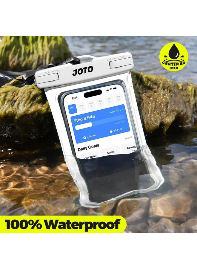 JOTO Universal Waterproof Phone Pouch Cellphone Dry Bag Case for iPhone 17 16 15 14 13 12 11 Pro Max Air Mini Plus Xs XR X 8 7 6S, Galaxy S23 S22 S21 Plus Note, Pixel up to 7" -White - Image 2