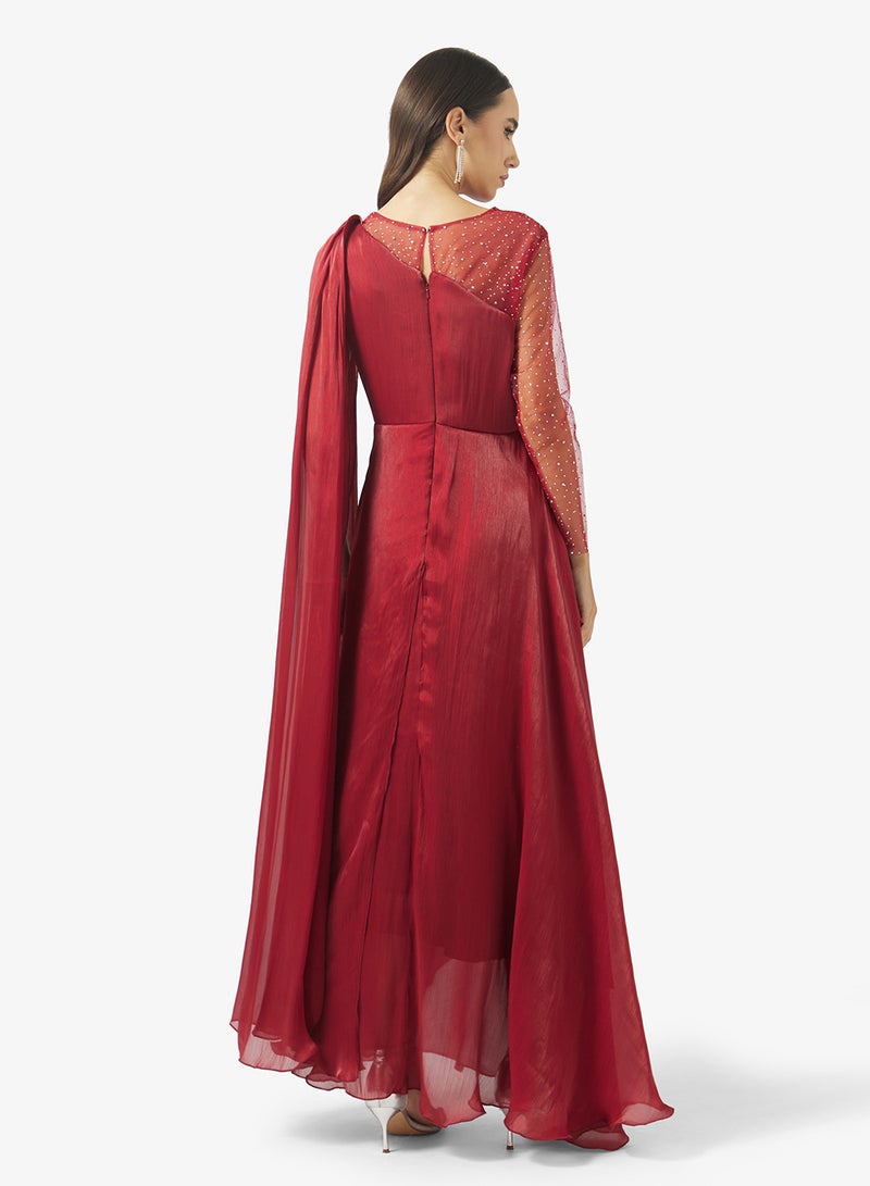 Namshi x emerald chiffon gown dress - Image 2