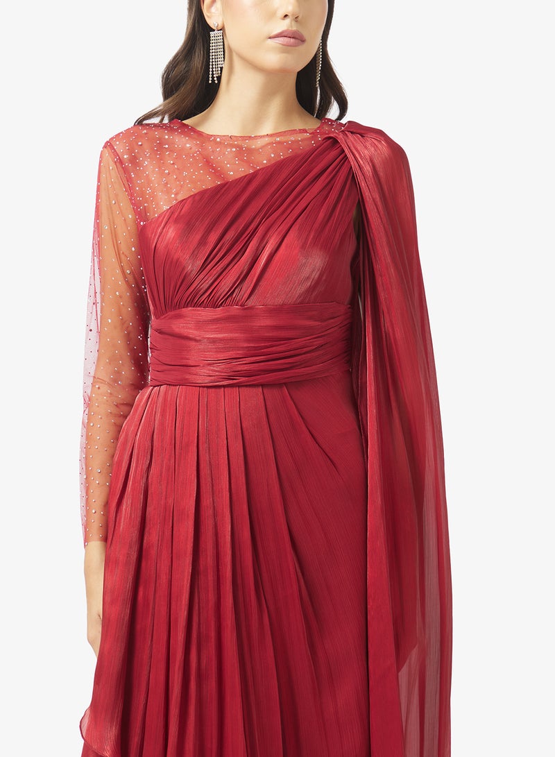 Namshi x emerald chiffon gown dress - Image 3