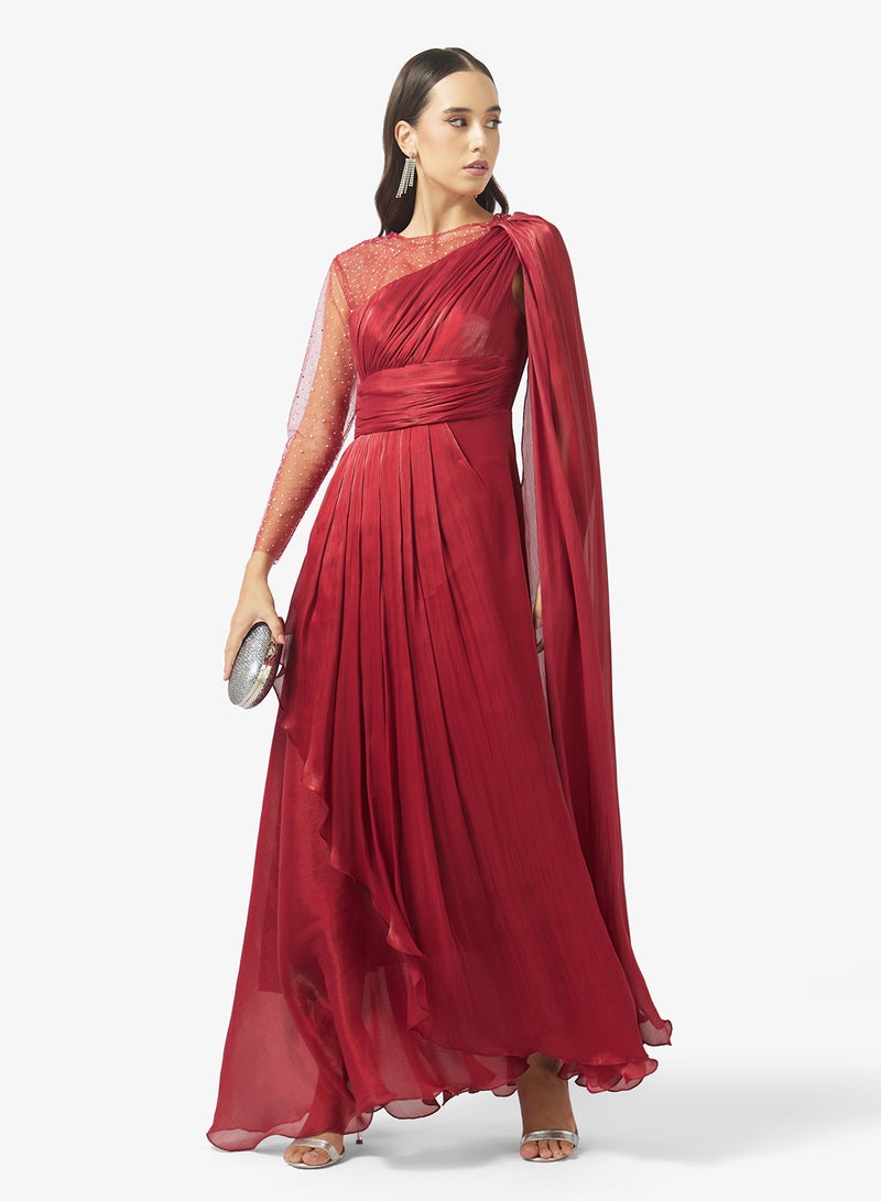 Namshi x emerald chiffon gown dress - Image 4