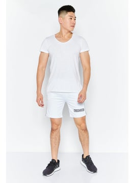 CROSSHATCH Men Sportswear Fit Plain Training Shorts, White Combo  - Image 3