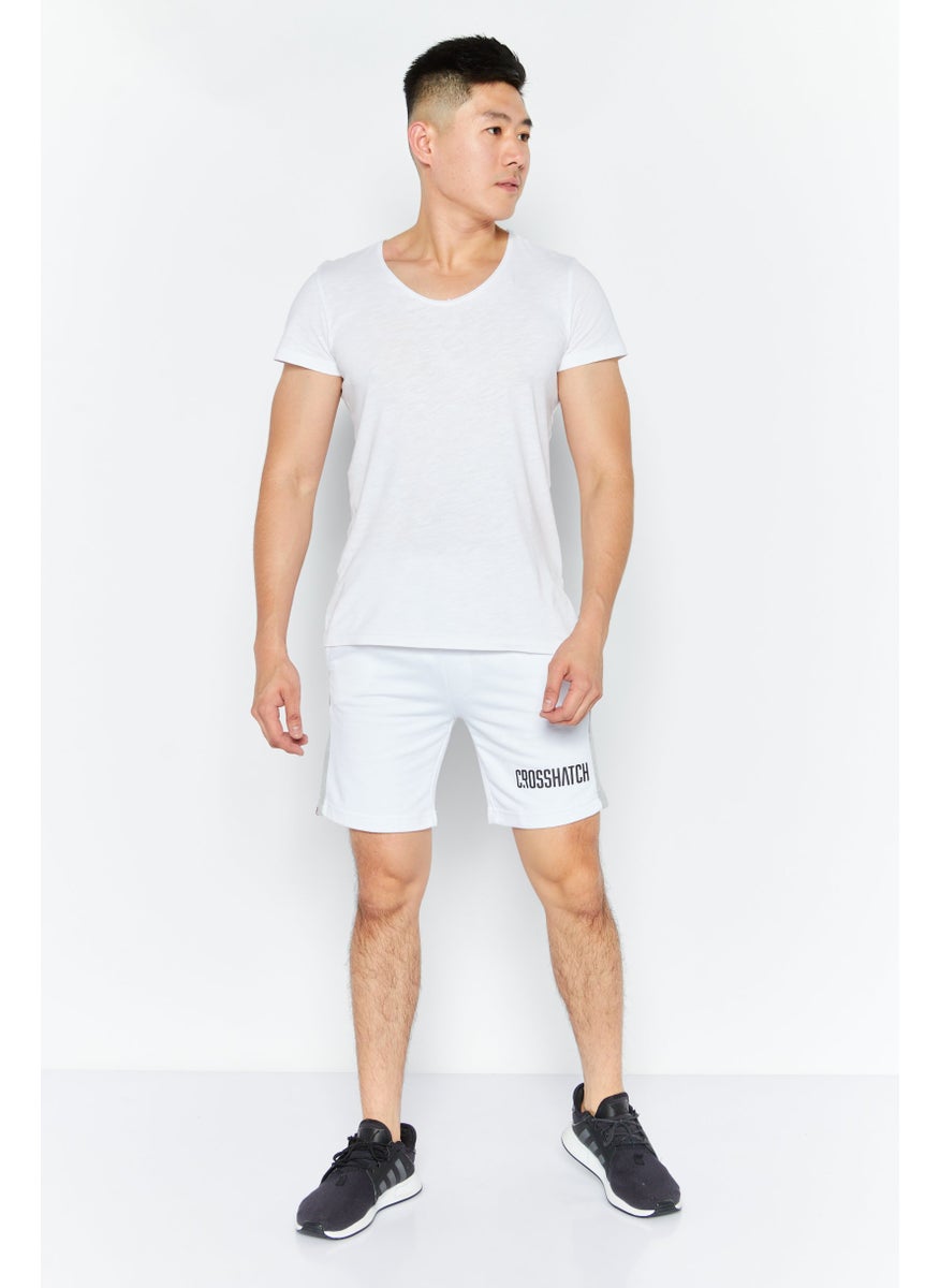 CROSSHATCH Men Sportswear Fit Plain Training Shorts, White Combo  - Image 3