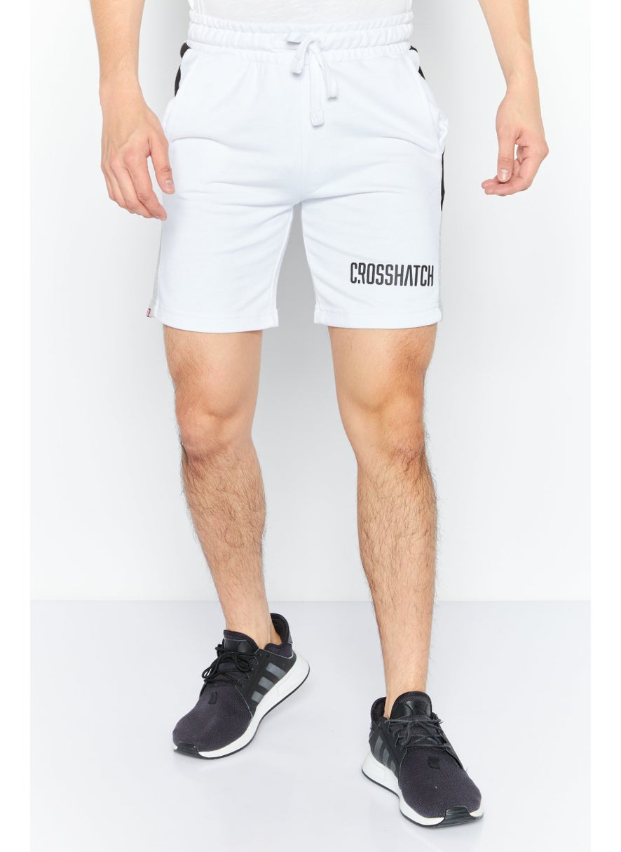 CROSSHATCH Men Sportswear Fit Plain Training Shorts, White Combo  - Image 1