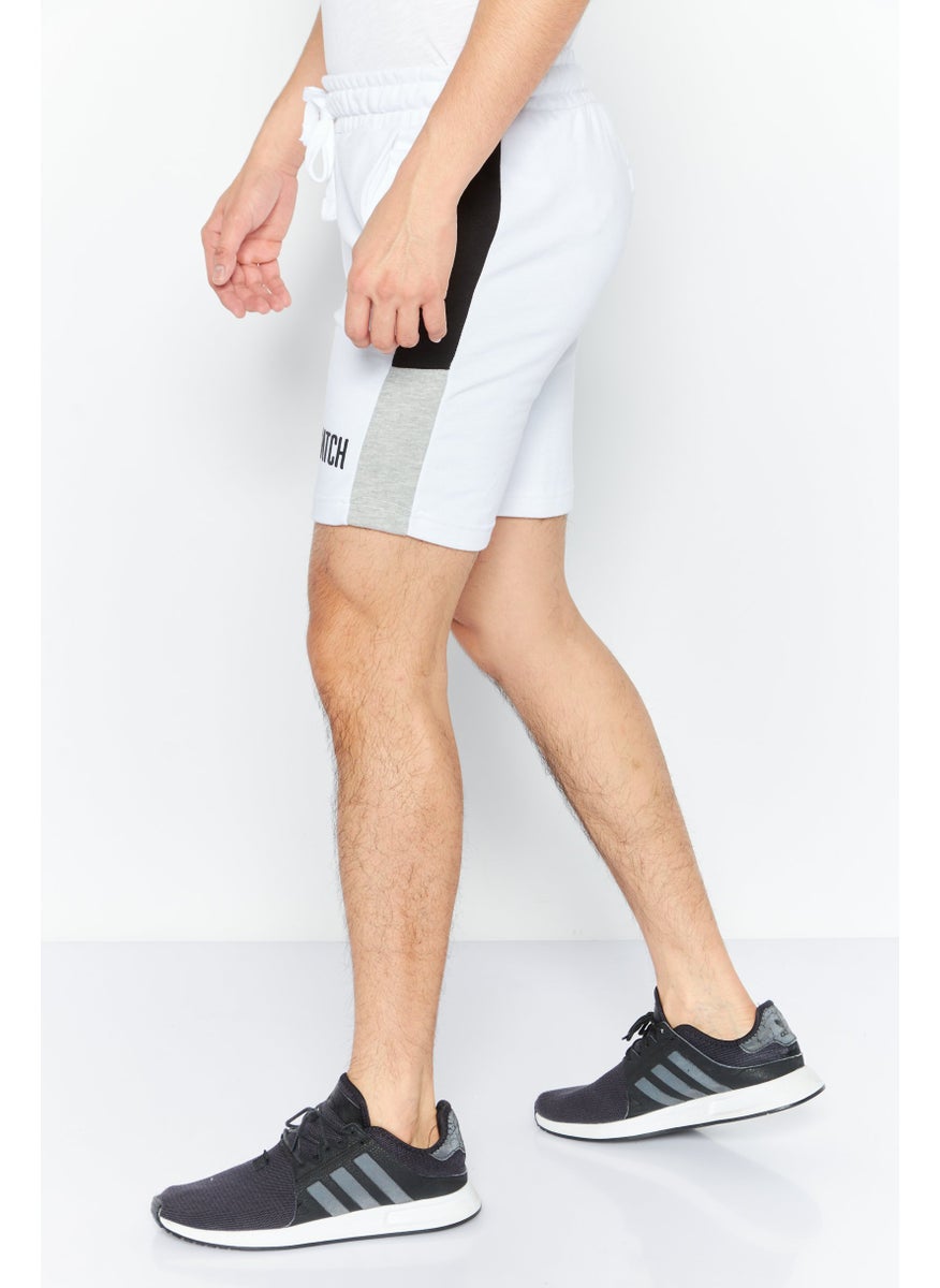 CROSSHATCH Men Sportswear Fit Plain Training Shorts, White Combo  - Image 4