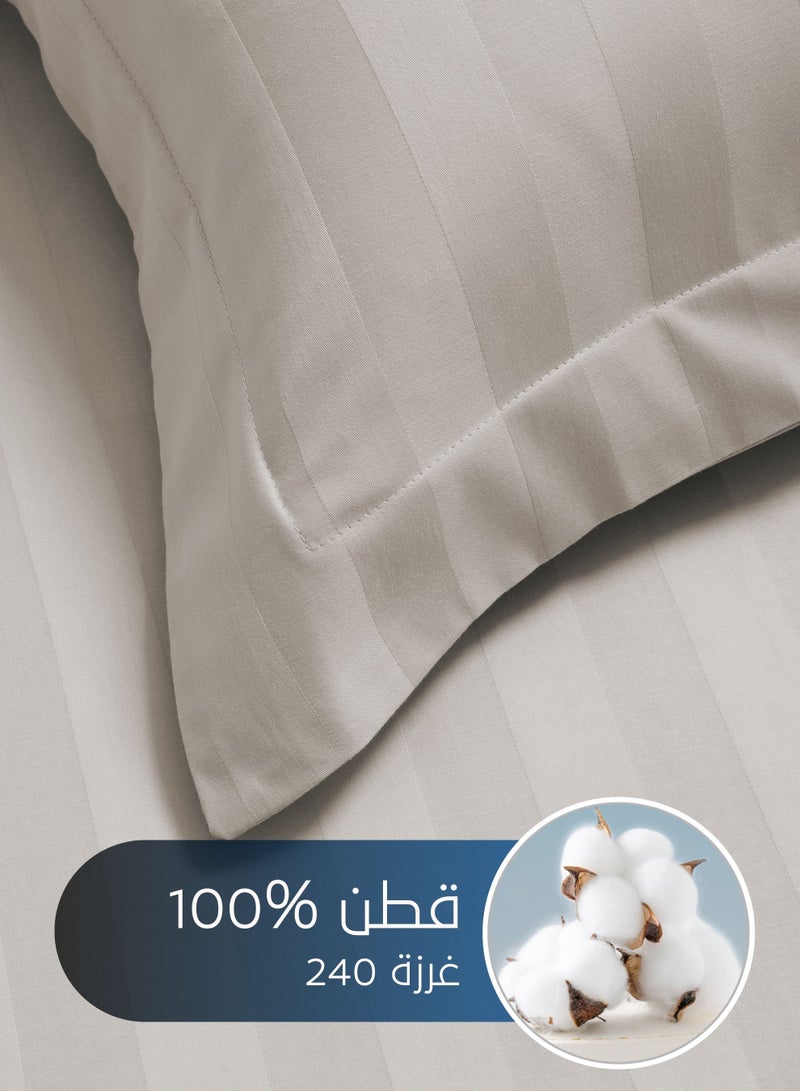 Master Home Textile Cotton Hotel Duvet Cover Sets, Fits 200 cm x 200 cm Size Bed,  6 Pcs King Size, Hotel Stripe Pattern - Image 4