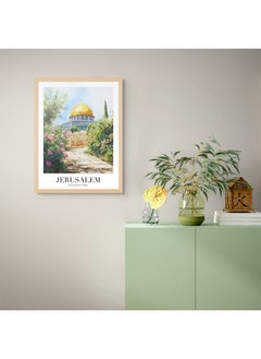 Art Decor Art Decor Framed Fine Art Portrait Print of Dome of the Rock Mosque Wall Art Jerusalem Palestine Islamic Landmark Wall Décor for Home Living Room Bedroom Office Hotels Gifting  - Image 3