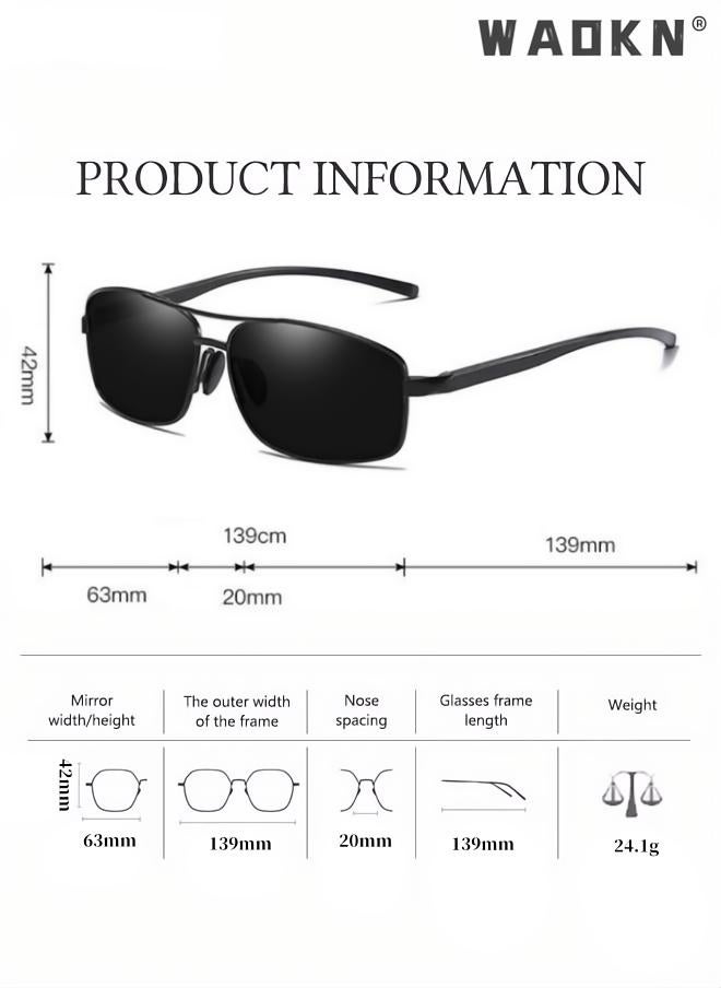 WAOKN Men's Aviator Polarized Sunglasses, UV400 Protection Sun Glasses with Alloy Frame, Fashion Anti-Glare Sun Shades for Men Summer Outdoor Beach Travel Camping Driving Fishing Black  - Image 3