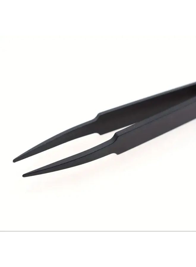 4pcs Black Carbon Fiber Tweezers Anti Static Flexible Grip For Precision Electrical And Watch Repair Lightweight Durable Design Electronic Repairs - Image 5