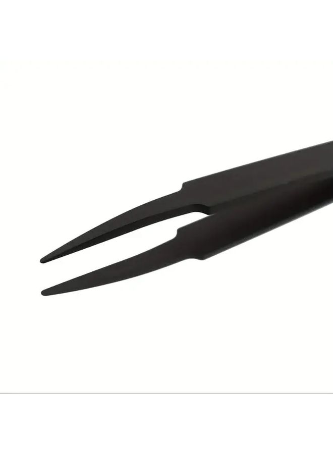 4pcs Black Carbon Fiber Tweezers Anti Static Flexible Grip For Precision Electrical And Watch Repair Lightweight Durable Design Electronic Repairs - Image 4