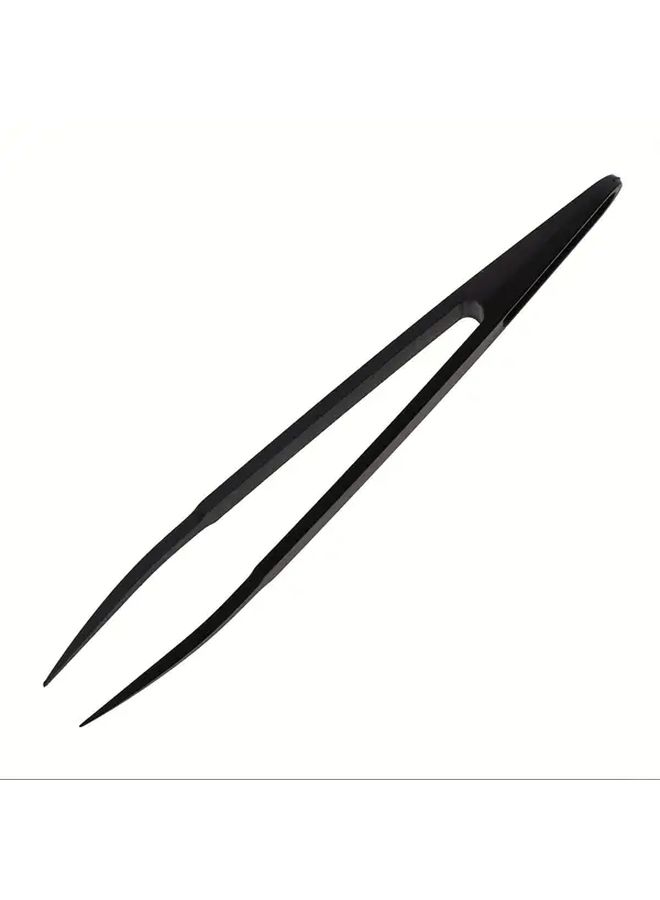 4pcs Black Carbon Fiber Tweezers Anti Static Flexible Grip For Precision Electrical And Watch Repair Lightweight Durable Design Electronic Repairs - Image 2
