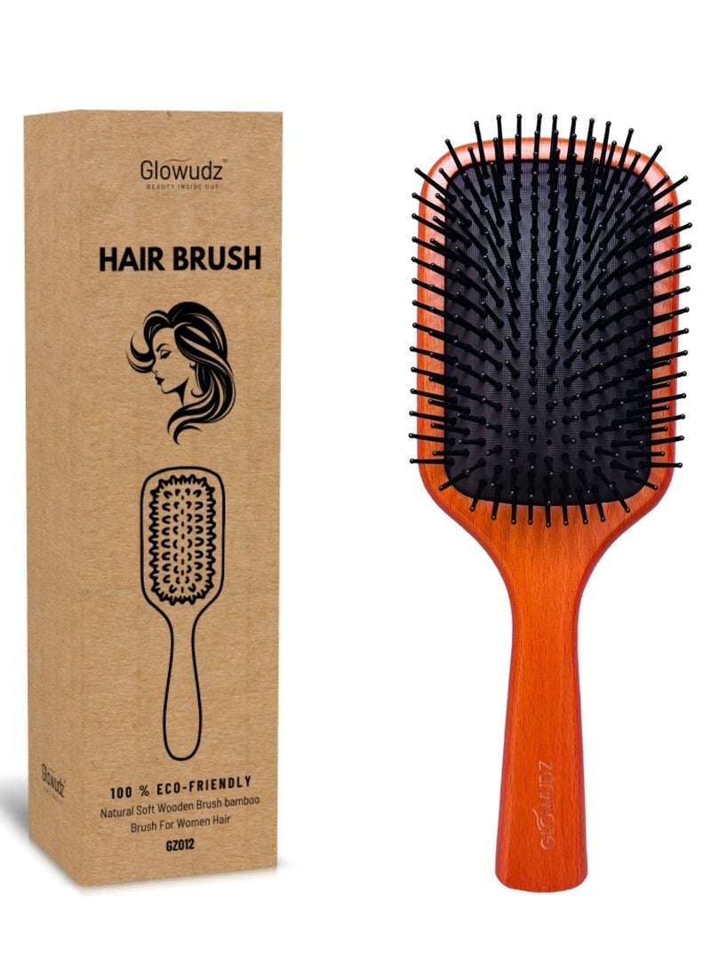 Glowudz Glowudz Wooden Hair Brush Detangling Head Relaxing Massage Comb  - Image 2