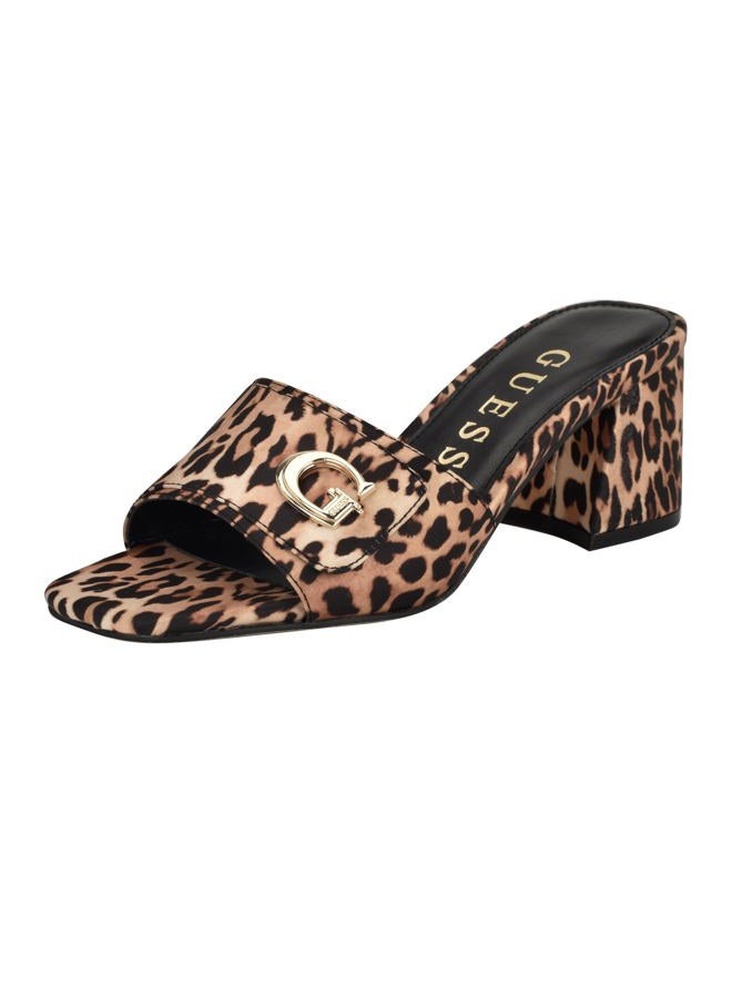 GUESS Women's Gallai Heeled Sandal, Medium Brown Cheetah 210, 36.5 EU - Image 1