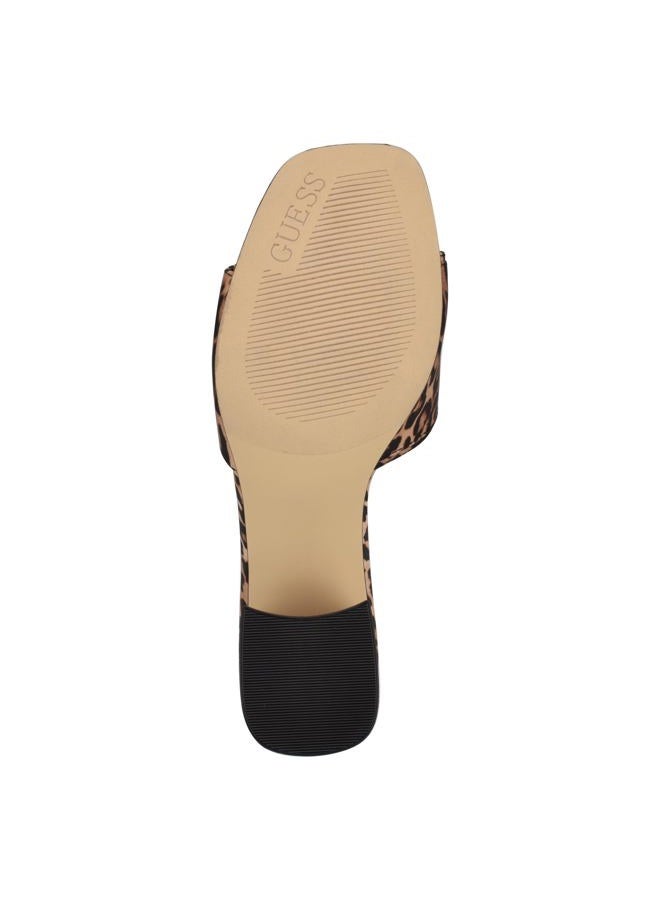 GUESS Women's Gallai Heeled Sandal, Medium Brown Cheetah 210, 36.5 EU - Image 4