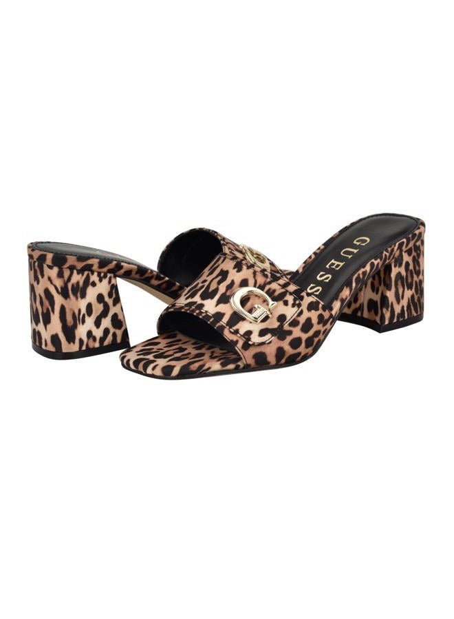 GUESS Women's Gallai Heeled Sandal, Medium Brown Cheetah 210, 36.5 EU - Image 2