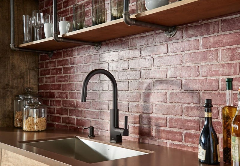 MOEN Moen 3942BL Deck Mounted Kitchen Dispenser with Above The Sink Refillable Bottle Soap Pump Matte Black  - Image 2