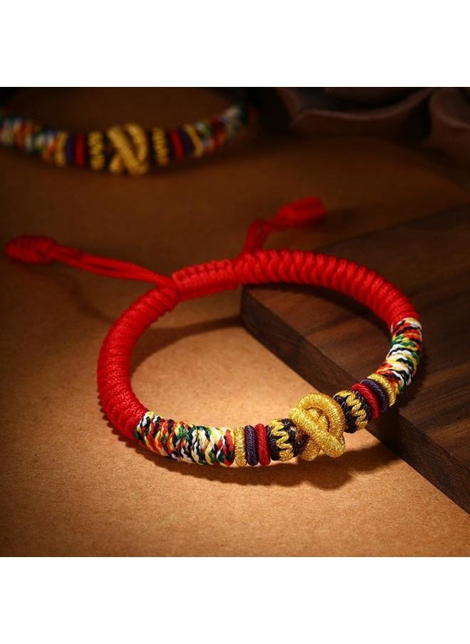 Generic - Nine Times Diamond Knot Bracelet Birth Year Red Rope Bracelet Men And Women Five-color Rope Baby Adjustable Tibetan Couple Gift - Image 1