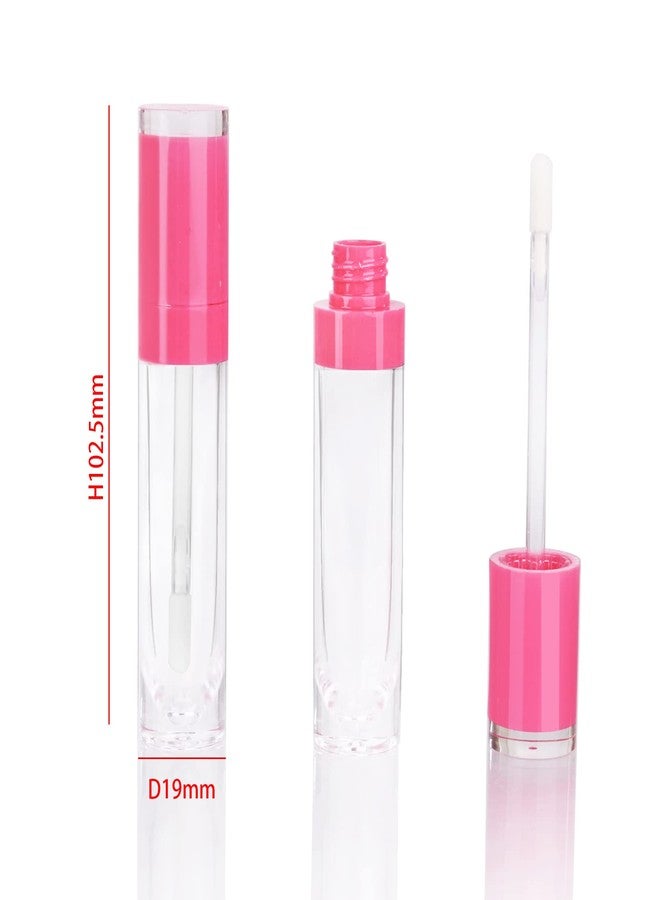 COSIDEA 26 pcs Empty 8ml Lip Gloss Tubes with clear Wand，Round Rose Pink Lipgloss Containers，DIY cosmetic packing Container Bulk Wholesale - Image 2