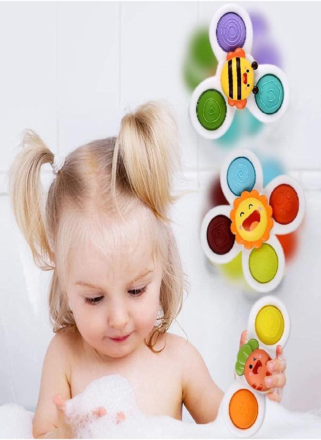 Ingooood 3PCS Suction Cup Spinner Bath Toy for 1 2 Year Old Baby Toys Spinning Top Baby Toys Sensory Toys for Toddlers 1-3 (Classic)  - Image 5
