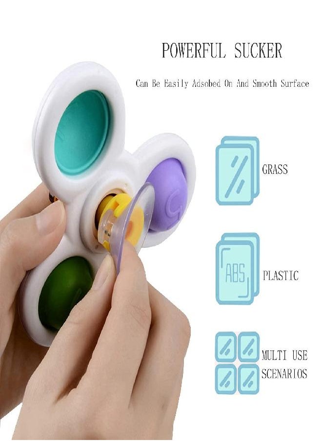 Ingooood 3PCS Suction Cup Spinner Bath Toy for 1 2 Year Old Baby Toys Spinning Top Baby Toys Sensory Toys for Toddlers 1-3 (Classic)  - Image 3