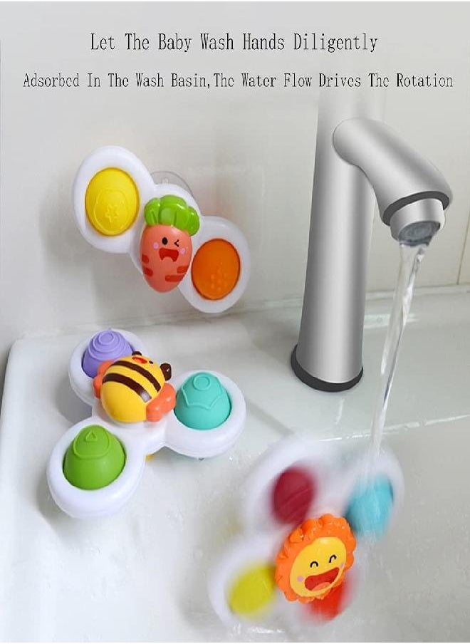 Ingooood 3PCS Suction Cup Spinner Bath Toy for 1 2 Year Old Baby Toys Spinning Top Baby Toys Sensory Toys for Toddlers 1-3 (Classic)  - Image 4