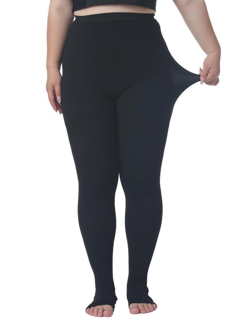 AMZAM Plus Size 5XL Compression Pantyhose for Women Men, 15-20 mmHg Graduated Compression Tights, Opaque Toeless Compression Stockings Waist High Support Tights for Swelling, DVT,Pregnant, Teacher, Doctor - Image 3