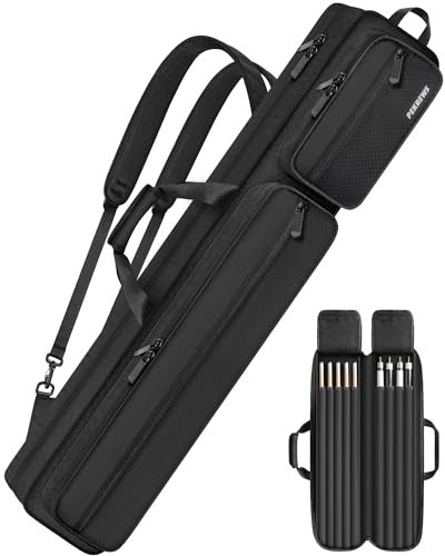PEKREWS Pool Cue Case, Pool Stick Case 4x5 with Multiple Pockets Holds 4 Butts 5 Shafts, Soft Padded Sturdy Pool Cue Bag, Billiard Cue Backpack with Adjustable Shoulder Straps for Men and Women - Image 1
