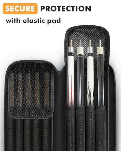 PEKREWS Pool Cue Case, Pool Stick Case 4x5 with Multiple Pockets Holds 4 Butts 5 Shafts, Soft Padded Sturdy Pool Cue Bag, Billiard Cue Backpack with Adjustable Shoulder Straps for Men and Women - Image 3