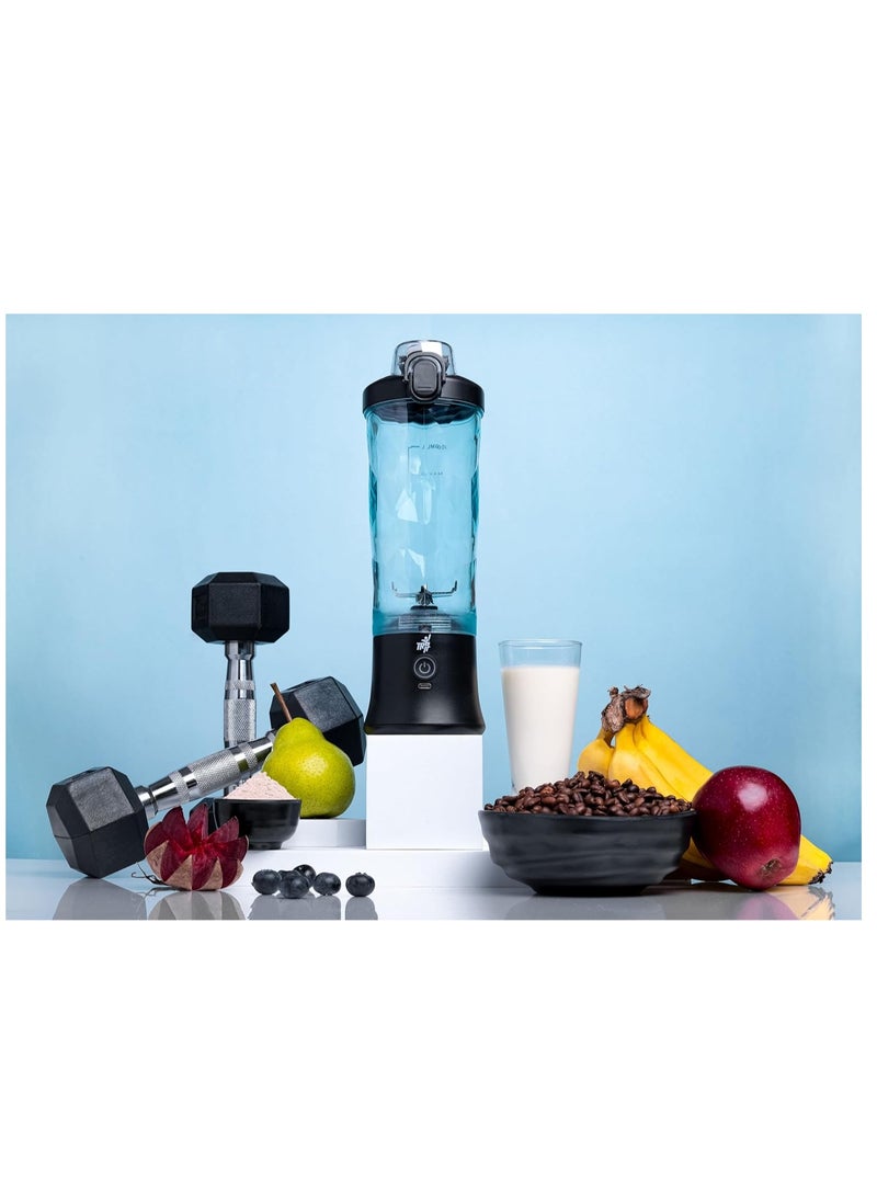 TR6 TR6 Blendmate Ultra Portable Blender for Smoothies, Shakes & Shakes - 230W Motor, 4000mAh Battery, Pulse Mode, LED Lights, 600ml Convertible Jar, Sipper & Carry Handle (Black) (Black)  - Image 2