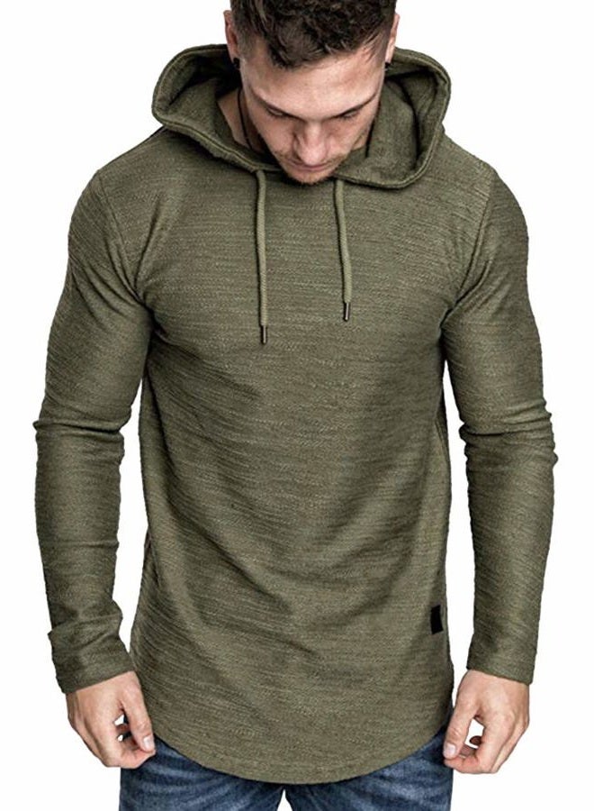 Lexiart Mens Fashion Athletic Hoodies Sport Sweatshirt Solid Color Fleece Pullover, Green, M - Image 3