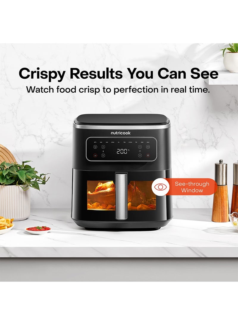 nutricook Air Fryer Max 8L/ 1.4KG Capacity, Digital, 10 Presets, Viewing Window, Ceramic-Coated Basket, Metal Inner Cavity, Non-Toxic, Oil-Free Cooking, Dishwasher-Safe, Family Size, NC-AFM330, Black, 2000W, 2-Year Warranty 8 L 2000 W AFM330 black - Image 5