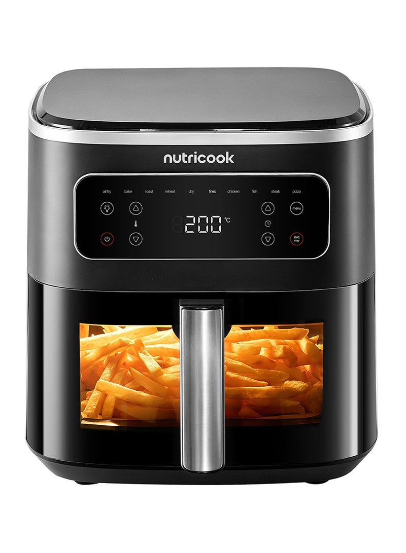 nutricook Air Fryer Max 8L/ 1.4KG Capacity, Digital, 10 Presets, Viewing Window, Ceramic-Coated Basket, Metal Inner Cavity, Non-Toxic, Oil-Free Cooking, Dishwasher-Safe, Family Size, NC-AFM330, Black, 2000W, 2-Year Warranty 8 L 2000 W AFM330 black - Image 1
