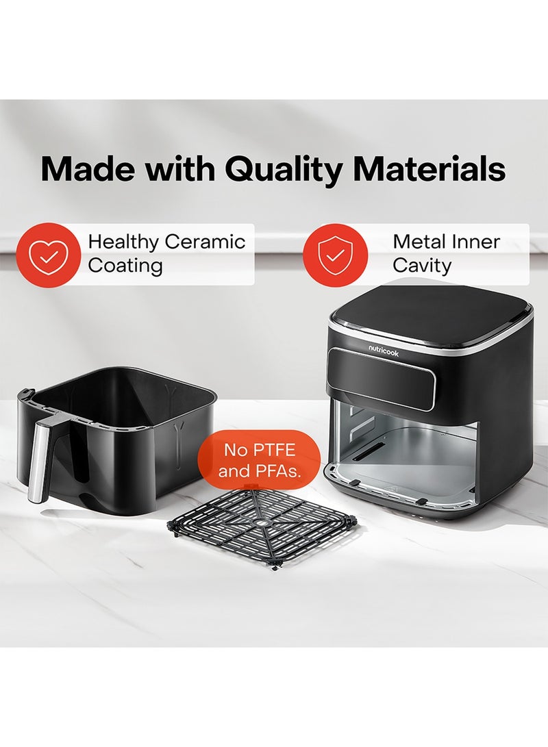 nutricook Air Fryer Max 8L/ 1.4KG Capacity, Digital, 10 Presets, Viewing Window, Ceramic-Coated Basket, Metal Inner Cavity, Non-Toxic, Oil-Free Cooking, Dishwasher-Safe, Family Size, NC-AFM330, Black, 2000W, 2-Year Warranty 8 L 2000 W AFM330 black - Image 4