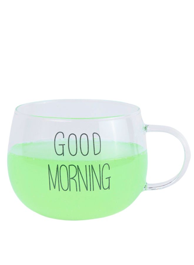 CASA HOME Large Good Morning Wide-Bowl Glass Cup - Image 2
