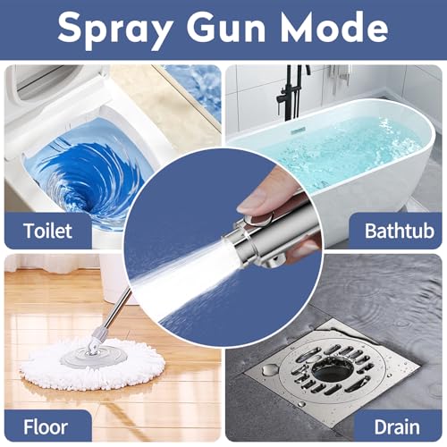 SINGSUO Bathtub Faucet with Sprayer, Filtered Shower Head Attaches to Tub Faucet, Metal Tub Tap with Sprayer, Bathtub Shower Attachment with 3 Adapters, 3-Mode Shower Head with ON/OFF Button (Chrome) - Image 5