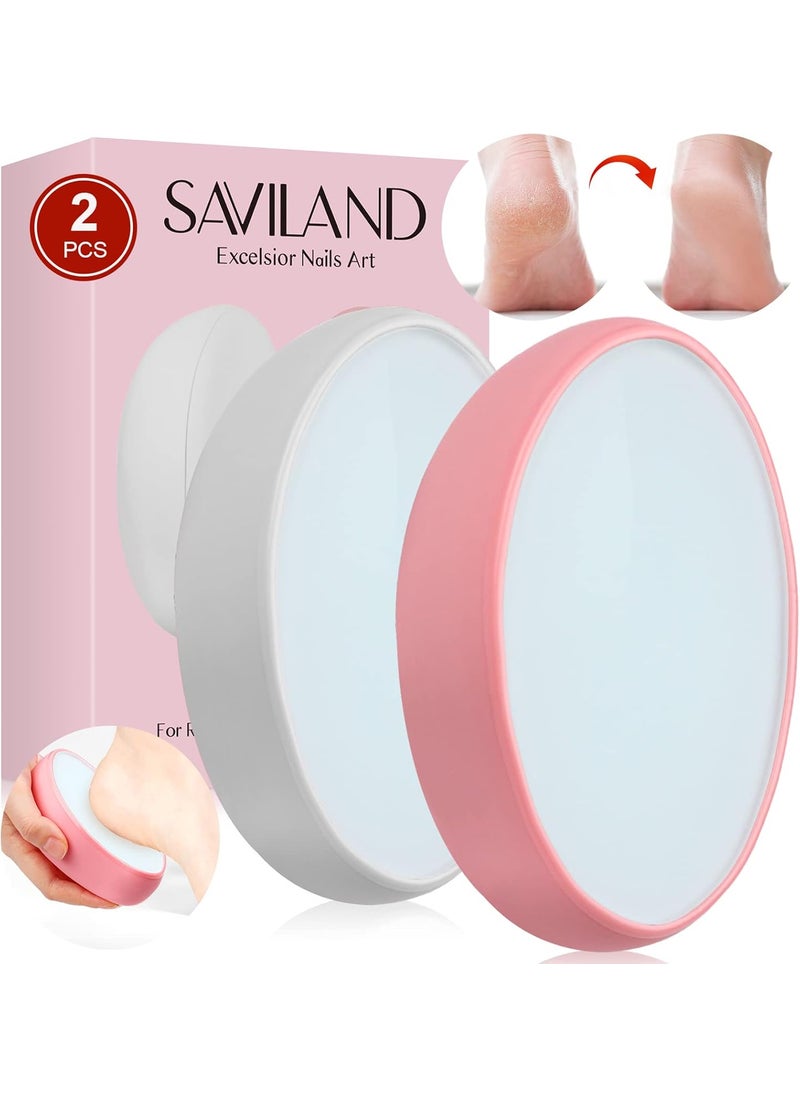 Saviland SAVILAND Foot File Callus Remover 2PCS Foot File Foot Scrubber Callus Remover for Feet Smooth Soft Convenient Shower Foot Scrubber Dead Skin Callus Remover Remover Pedicure Kit Foot Spa Pink White 