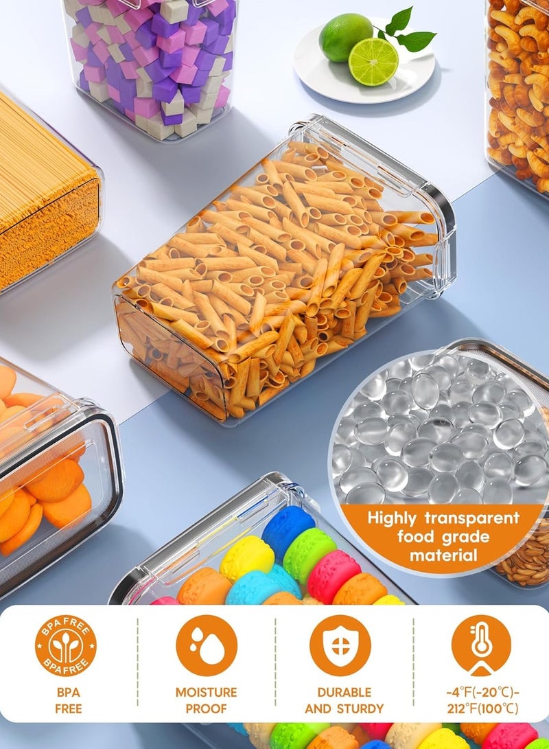 Arabest 24 Pack Airtight Food Storage Containers with Lids,Clear Containers for Kitchen Organization, 4 Sizes Pantry Organization and Storage, BPA Free,Plastic Leak-proof Canisters for Cereal, Flour and Suga,Included Spoons,Marker Pen&24PCS Labels  - Image 4
