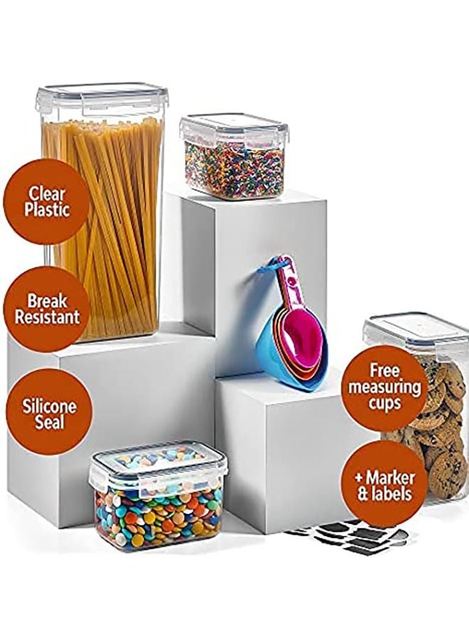 Arabest 24 Pack Airtight Food Storage Containers with Lids,Clear Containers for Kitchen Organization, 4 Sizes Pantry Organization and Storage, BPA Free,Plastic Leak-proof Canisters for Cereal, Flour and Suga,Included Spoons,Marker Pen&24PCS Labels  - Image 3