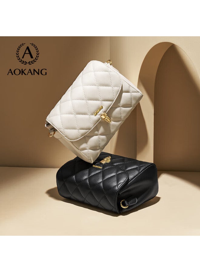 Aokang Women's Handbag, Cowhide Light Luxury Diamond Pattern Bag, Commuter Crossbody Shoulder Bag, Birthday Gift For Girlfriend Or Wife, Qixi Valentine's Day Present - Image 4