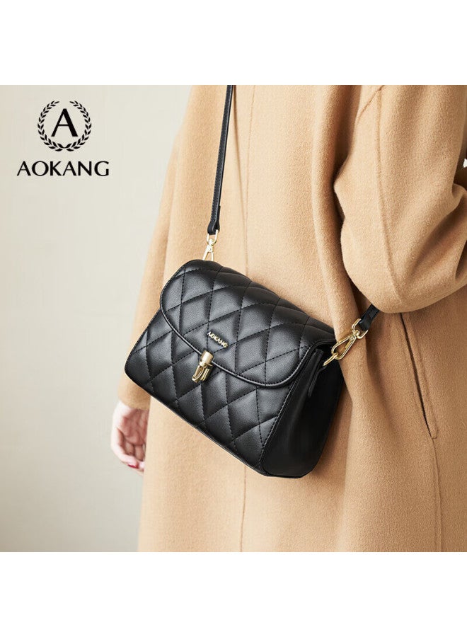 Aokang Women's Handbag, Cowhide Light Luxury Diamond Pattern Bag, Commuter Crossbody Shoulder Bag, Birthday Gift For Girlfriend Or Wife, Qixi Valentine's Day Present - Image 3