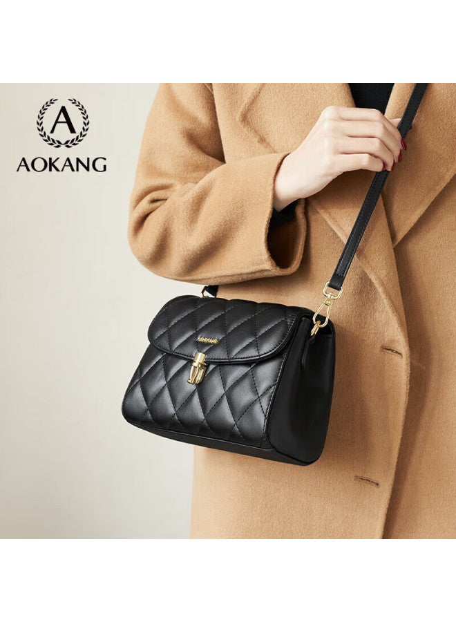Aokang Women's Handbag, Cowhide Light Luxury Diamond Pattern Bag, Commuter Crossbody Shoulder Bag, Birthday Gift For Girlfriend Or Wife, Qixi Valentine's Day Present - Image 2